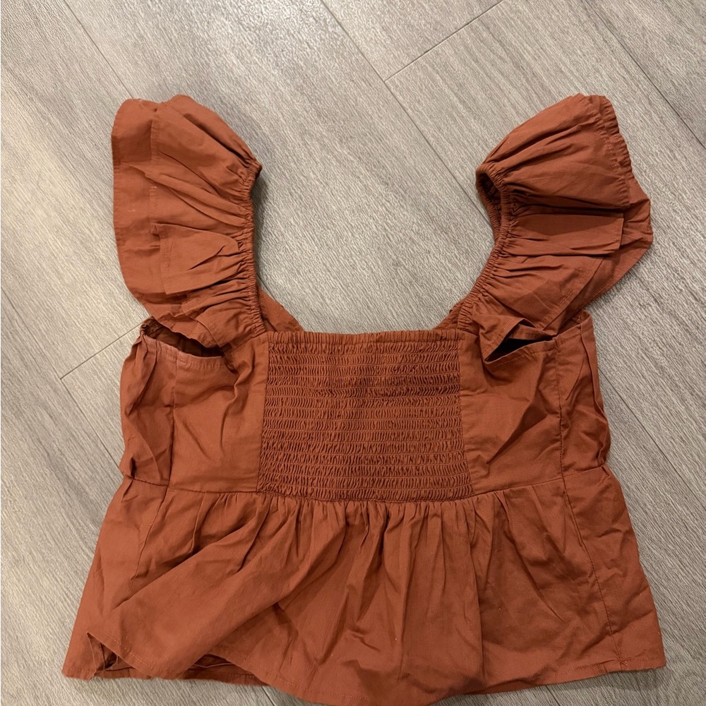 Abercrombie & Fitch rust babydoll top - Picture 2 of 4